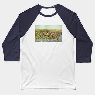 Antique Map with a Panoramic View of Washington DC Baseball T-Shirt